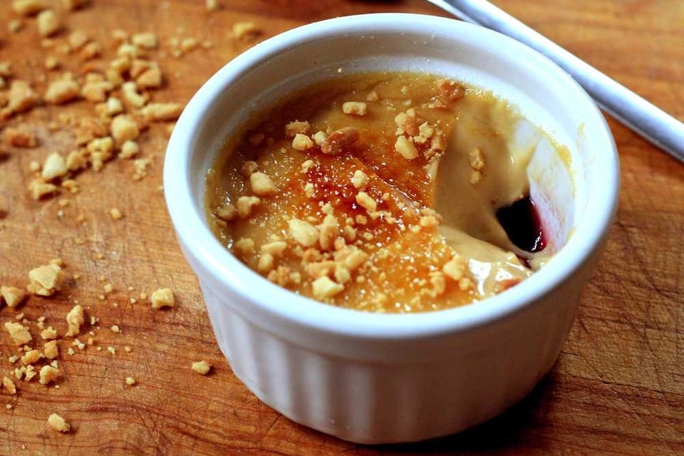 Peanut Caramel and Jam Crème Brûlée image