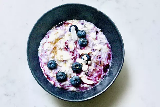 Coconut and Blueberry Rice Pudding image
