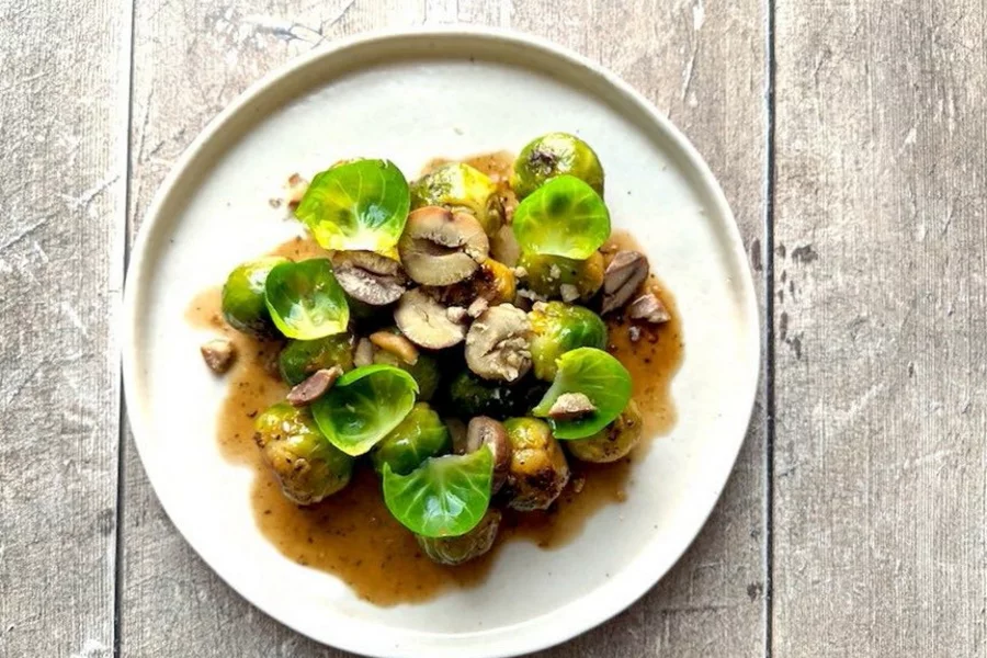 Braised Brussel Sprouts with Chestnuts image
