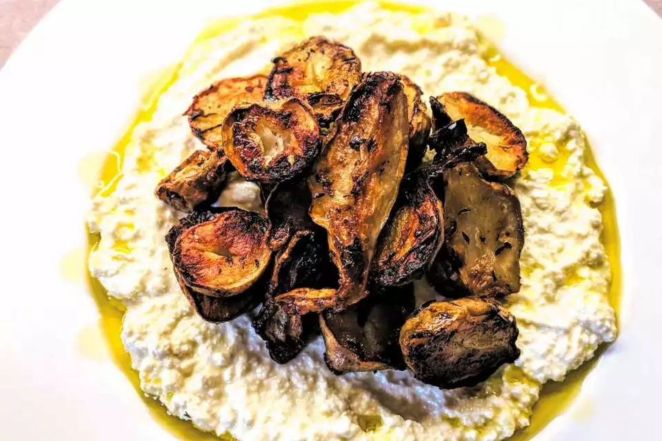 Roasted Jerusalem Artichokes with Ricotta image