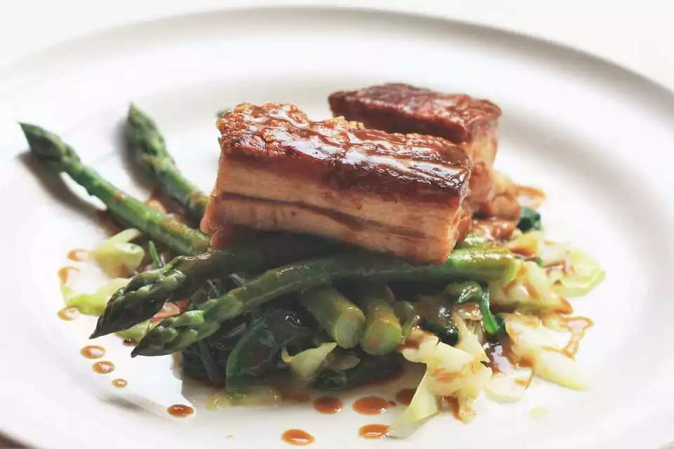 Pork Belly, Asparagus and Ale Sauce image