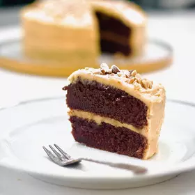 Peanut Caramel Chocolate Cake image